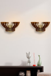 Opviq Crown Sconce Lámpara de pared Nogal
